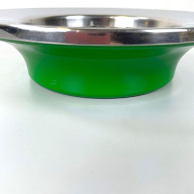 Italian Modern Green Plastic and Metal Ashtray by Gino Colombino for Kartell, 1970s-GDD-1781076