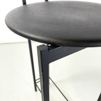 Italian Modern High Stool in Black Metal and Rubber, 1980s-GDD-1752571