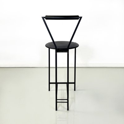 Italian Modern High Stool in Black Metal and Rubber, 1980s-GDD-1752571