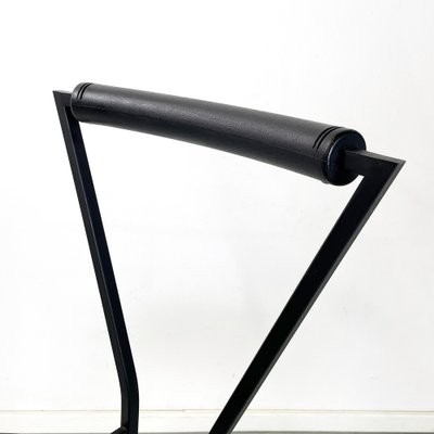 Italian Modern High Stool in Black Metal and Rubber, 1980s-GDD-1752571