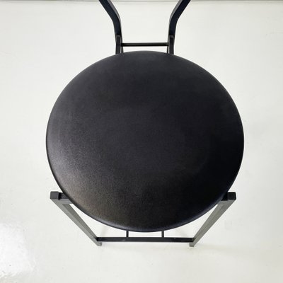 Italian Modern High Stool in Black Metal and Rubber, 1980s-GDD-1752571