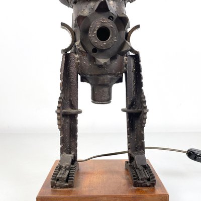 Italian Modern Industrial Human Figurine in Metal and Fused Gears, 1980s-GDD-1757577