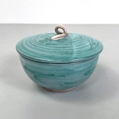 Italian Modern Light Blue Ceramic Bowl attributed to Bruno Gambone, 1970s-GDD-1781075