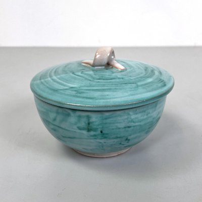 Italian Modern Light Blue Ceramic Bowl attributed to Bruno Gambone, 1970s-GDD-1781075