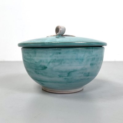 Italian Modern Light Blue Ceramic Bowl attributed to Bruno Gambone, 1970s-GDD-1781075