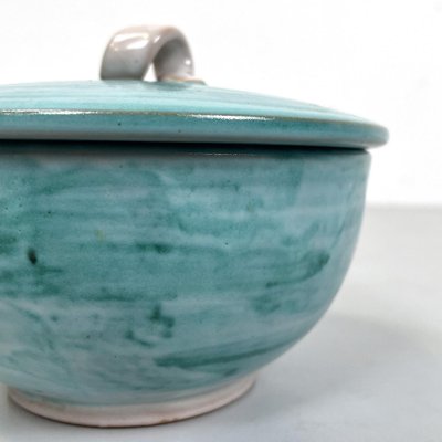 Italian Modern Light Blue Ceramic Bowl attributed to Bruno Gambone, 1970s-GDD-1781075