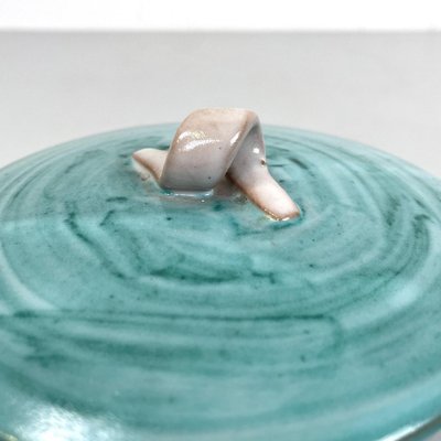 Italian Modern Light Blue Ceramic Bowl attributed to Bruno Gambone, 1970s-GDD-1781075