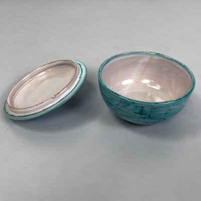 Italian Modern Light Blue Ceramic Bowl attributed to Bruno Gambone, 1970s-GDD-1781075