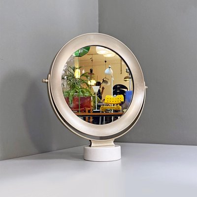 Italian Modern Marble & Steel Narciso Table Mirror by Sergio Mazza for Artemide 1970s-GDD-1344890