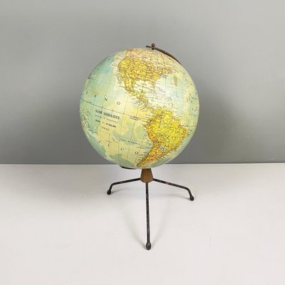 Italian Modern Metal Table Globe with Map of the World, 1960s-GDD-1761423