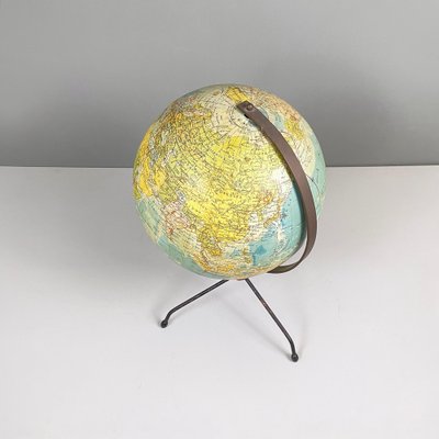 Italian Modern Metal Table Globe with Map of the World, 1960s-GDD-1761423