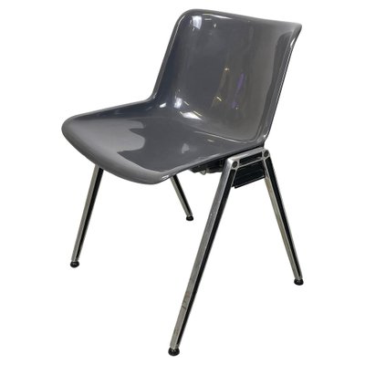 Italian Modern Modus SM 203 Chair in Gray Plastic and Aluminum attributed to Borsani Tecno, 1980s-GDD-1757584