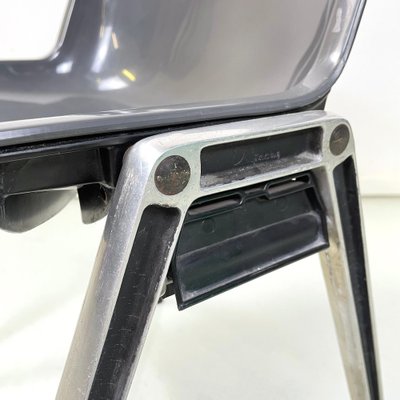 Italian Modern Modus SM 203 Chair in Gray Plastic and Aluminum attributed to Borsani Tecno, 1980s-GDD-1757584