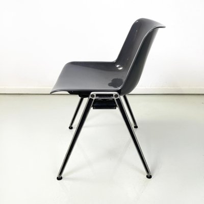 Italian Modern Modus SM 203 Chair in Gray Plastic and Aluminum attributed to Borsani Tecno, 1980s-GDD-1757584