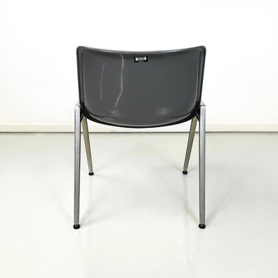 Italian Modern Modus SM 203 Chair in Gray Plastic and Aluminum attributed to Borsani Tecno, 1980s-GDD-1757584