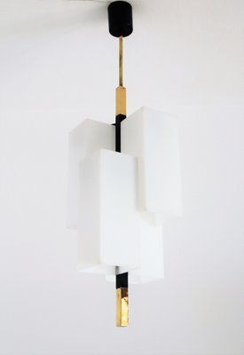 Italian Modern Pendant Light in Acrylic and Brass from Stilux Milano, 1970s-VNE-1133083