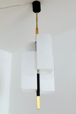 Italian Modern Pendant Light in Acrylic and Brass from Stilux Milano, 1970s-VNE-1133083