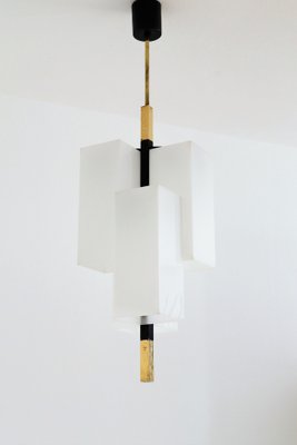 Italian Modern Pendant Light in Acrylic and Brass from Stilux Milano, 1970s-VNE-1133083