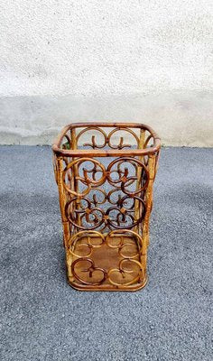 Italian Modern Rattan and Bamboo Umbrella Stande, Italy, 1960s-PUG-2028317