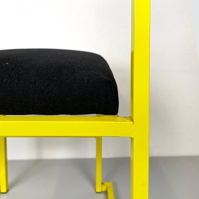 Italian Modern Rectangular Chair with Black Fabric and Yellow Metal, 1980s-GDD-1798564