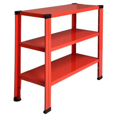 Italian Modern Red Metal Bookcase, 1980s-GDD-1383222