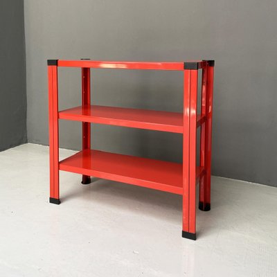 Italian Modern Red Metal Bookcase, 1980s-GDD-1383222