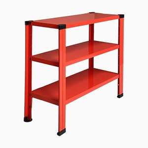 Italian Modern Red Metal Bookcase, 1980s-GDD-1383222