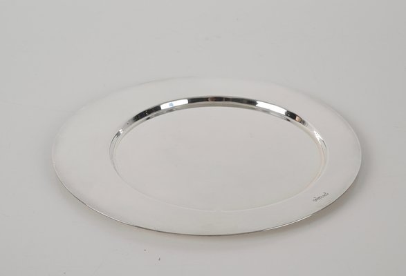 Italian Modern Silver Plated Serving Plate by Gio Ponti, 1980s-JDR-1804943