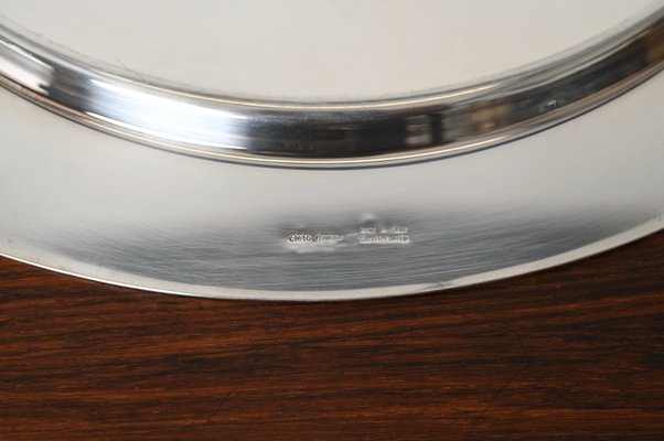 Italian Modern Silver Plated Serving Plate by Gio Ponti, 1980s-JDR-1804943