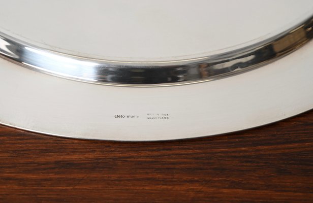 Italian Modern Silver Plated Serving Plate by Gio Ponti, 1980s-JDR-1804943