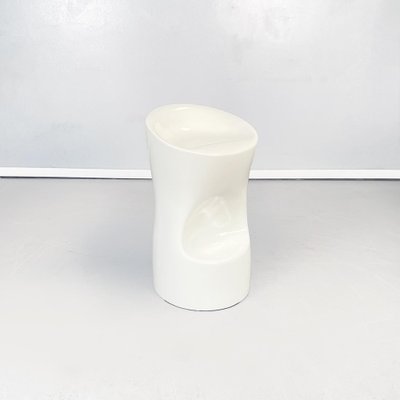 Italian Modern Space Age Stool with Footrest in White Plastic, 1990s-GDD-1393015