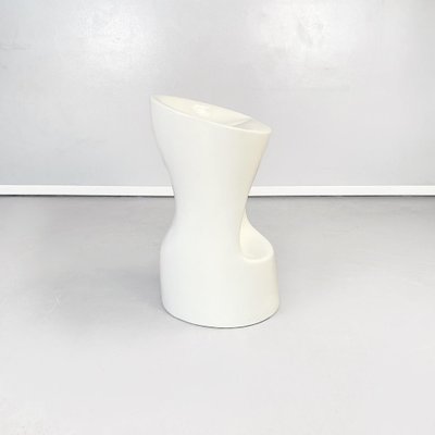 Italian Modern Space Age Stool with Footrest in White Plastic, 1990s-GDD-1393015