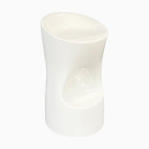 Italian Modern Space Age Stool with Footrest in White Plastic, 1990s-GDD-1393015