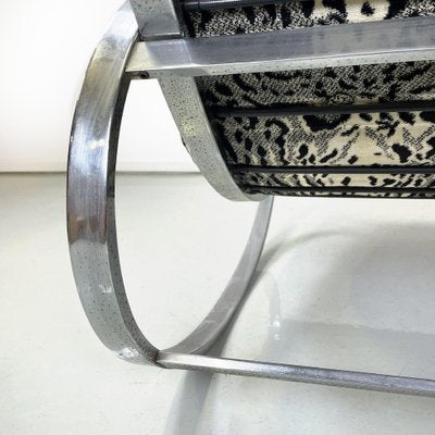 Italian Modern Tiger Print Rocking Armchair Ellipse Renato Zevi for Selig, 1970s-GDD-1778313