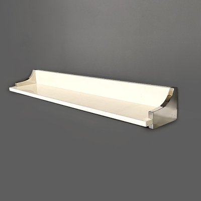 Italian Modern White Lacquered Wood and Chromed Metal Shelf from D.I.D., 1980s-GDD-1771645