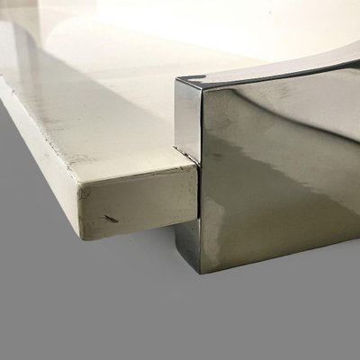 Italian Modern White Lacquered Wood and Chromed Metal Shelf from D.I.D., 1980s-GDD-1771645