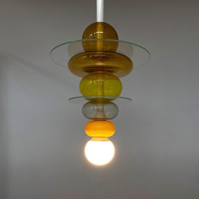 Italian Modern Yellow Glass Chandelier by Ettore Sottsass for Venini, 1990-GDD-2034362