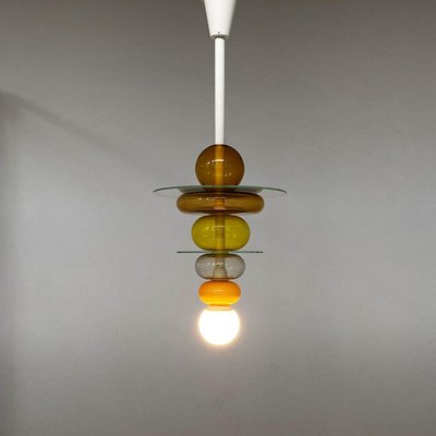 Italian Modern Yellow Glass Chandelier by Ettore Sottsass for Venini, 1990-GDD-2034362