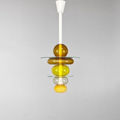 Italian Modern Yellow Glass Chandelier by Ettore Sottsass for Venini, 1990-GDD-2034362