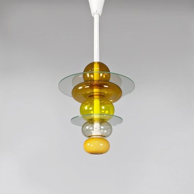 Italian Modern Yellow Glass Chandelier by Ettore Sottsass for Venini, 1990-GDD-2034362