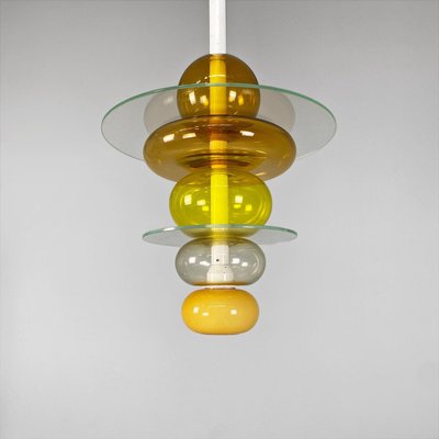 Italian Modern Yellow Glass Chandelier by Ettore Sottsass for Venini, 1990-GDD-2034362