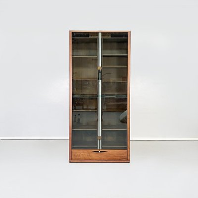 Italian Modern Zibaldone Bookcase in Wood and Glass by Carlo Scarpa for Bernini, 1974-GDD-1416758