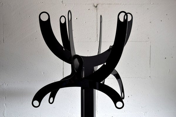 Italian Modernist Black Metal Coat Stand-IEI-937299