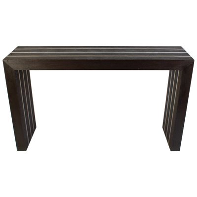 Italian Modernist Dark Wood and Steel Console Table-MBH-1032661