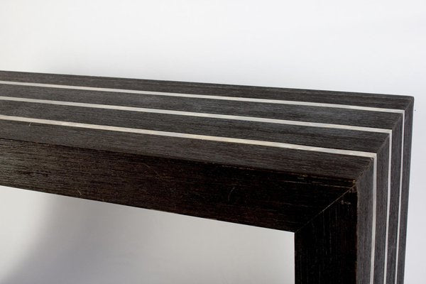 Italian Modernist Dark Wood and Steel Console Table-MBH-1032661