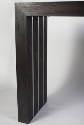 Italian Modernist Dark Wood and Steel Console Table-MBH-1032661