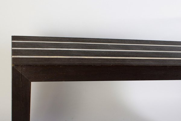 Italian Modernist Dark Wood and Steel Console Table-MBH-1032661