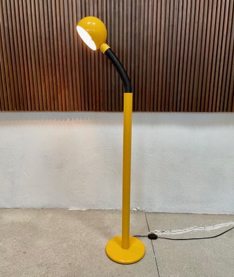 Italian Modernist Metal Floor Lamp with Flexible Arm & Adjustable Lampshade, 1960s-JP-1098467