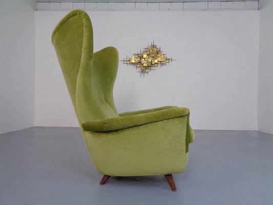 Italian Mohair Wingback Chair, 1950s-RDW-1034691