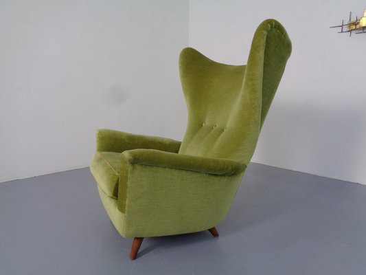 Italian Mohair Wingback Chair, 1950s-RDW-1034691